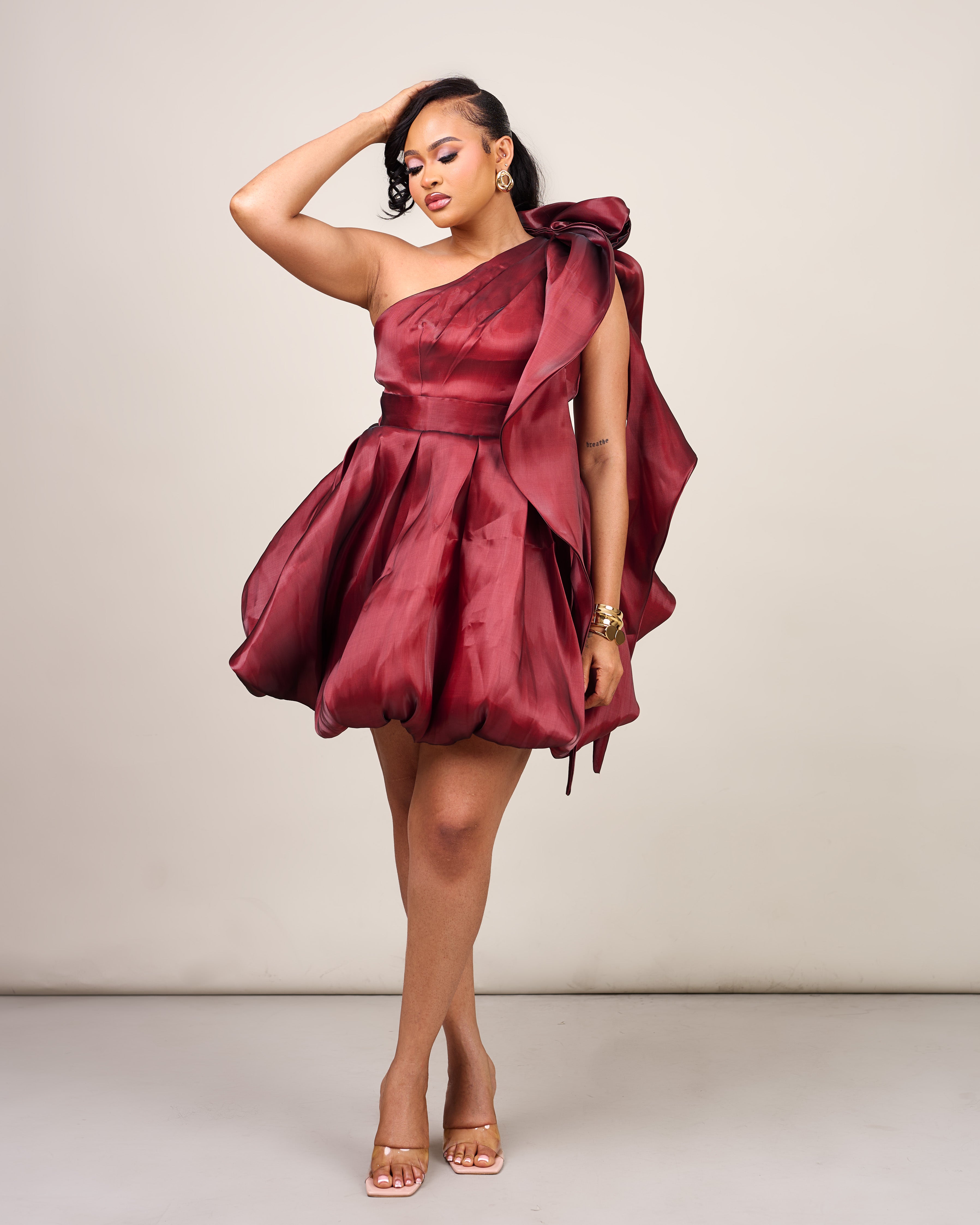 liquid organza dress CINDERELLA DIVINE CD801 Luxurious Off The Shoulder Ball Gown The Gown Galleria Holly Liquid Organza Mini Dress