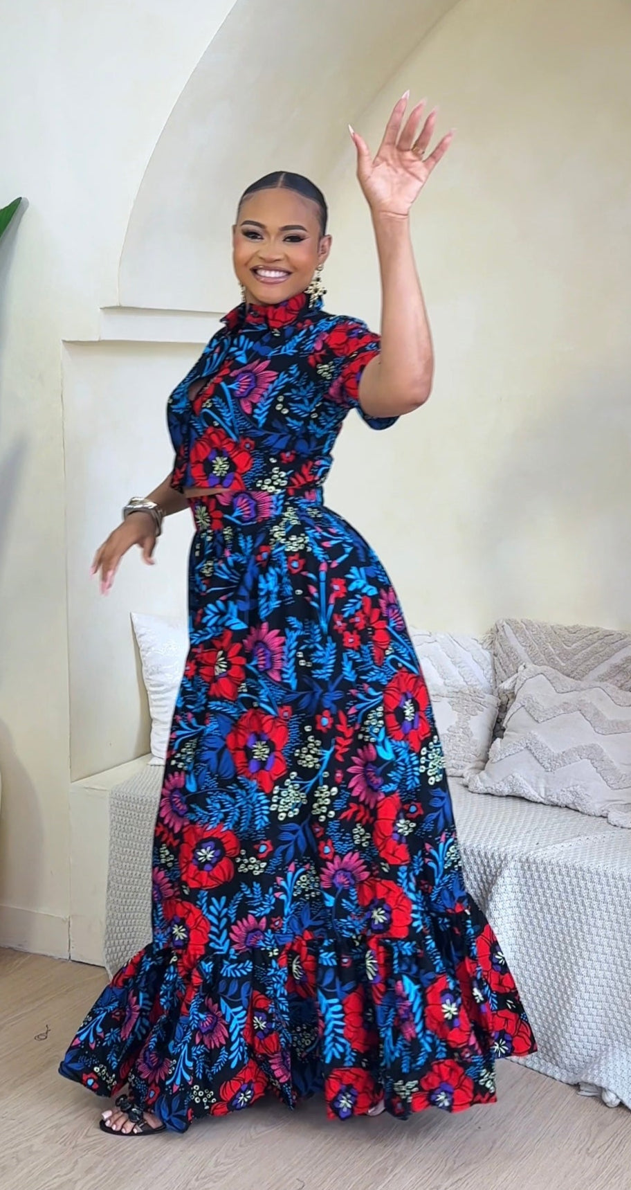 INDYA AFRICAN PRINT MAXI FLORAL SKIRT SET – Serengeti By Koa