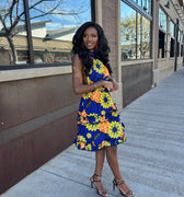 NYLA WOMEN'S AFRICAN PRINT FLORAL RACERBACK MINI DRESS