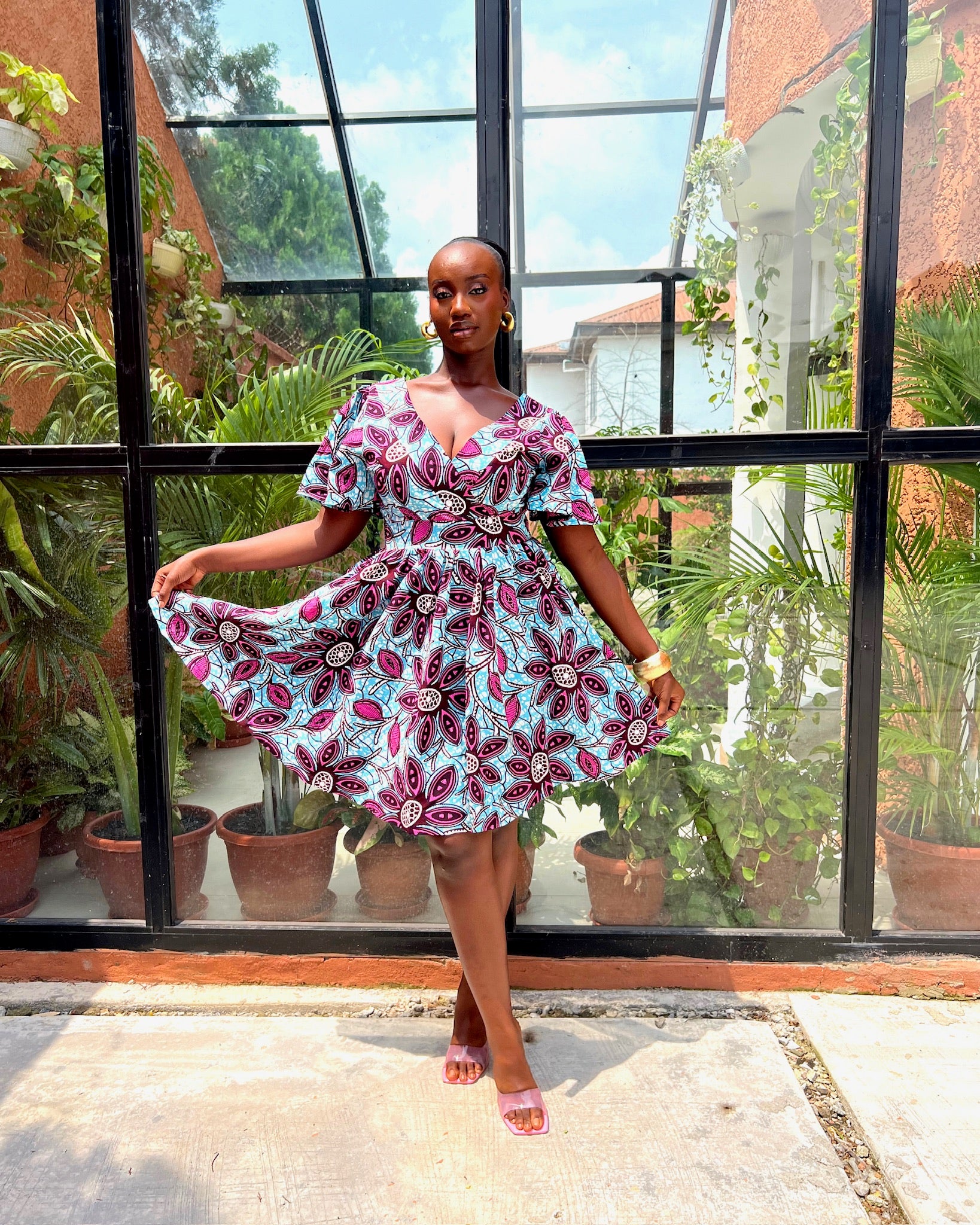 printed flare dress Plot Twist Fit & Flare Dress