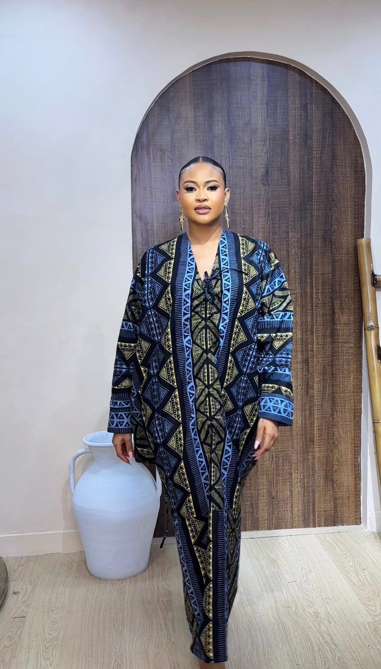 ASEDA AFRICAN TRIBAL PRINT KAFTAN MAXI DRESS