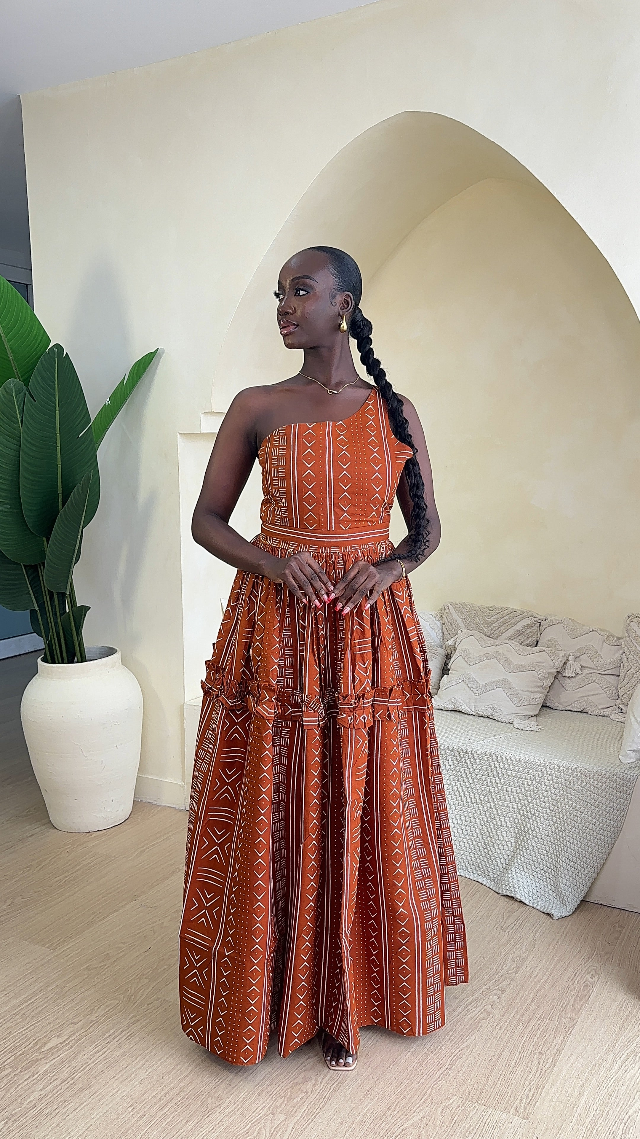 SARFOWAA AFRICAN TRIBAL PRINT MAXI DRESS