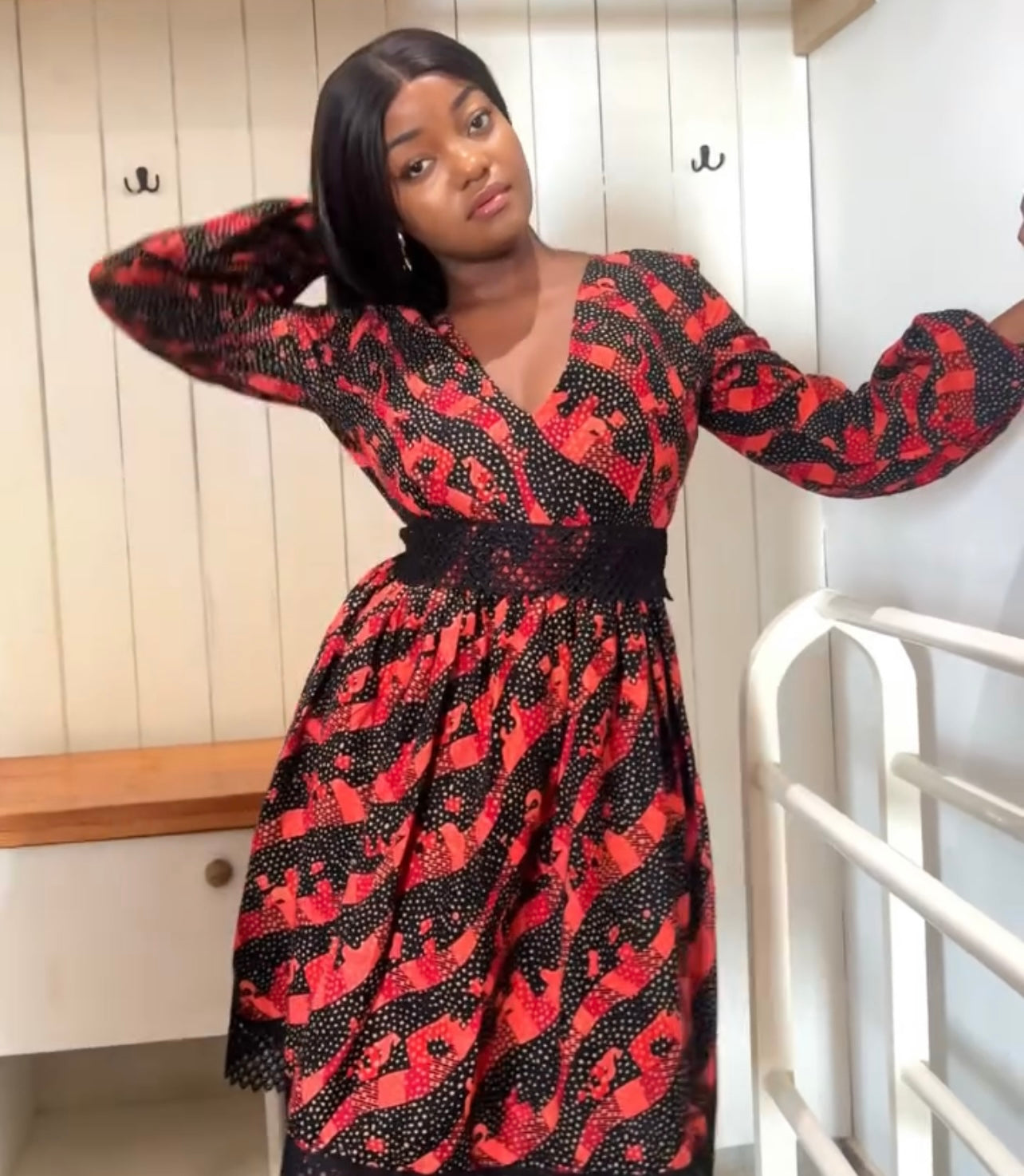 ZURI Women's African Print Puff Sleeve Mini Dress. African Print Patchwork Dress. African Plus Size Dress. Ankara Patchwork Party Dress