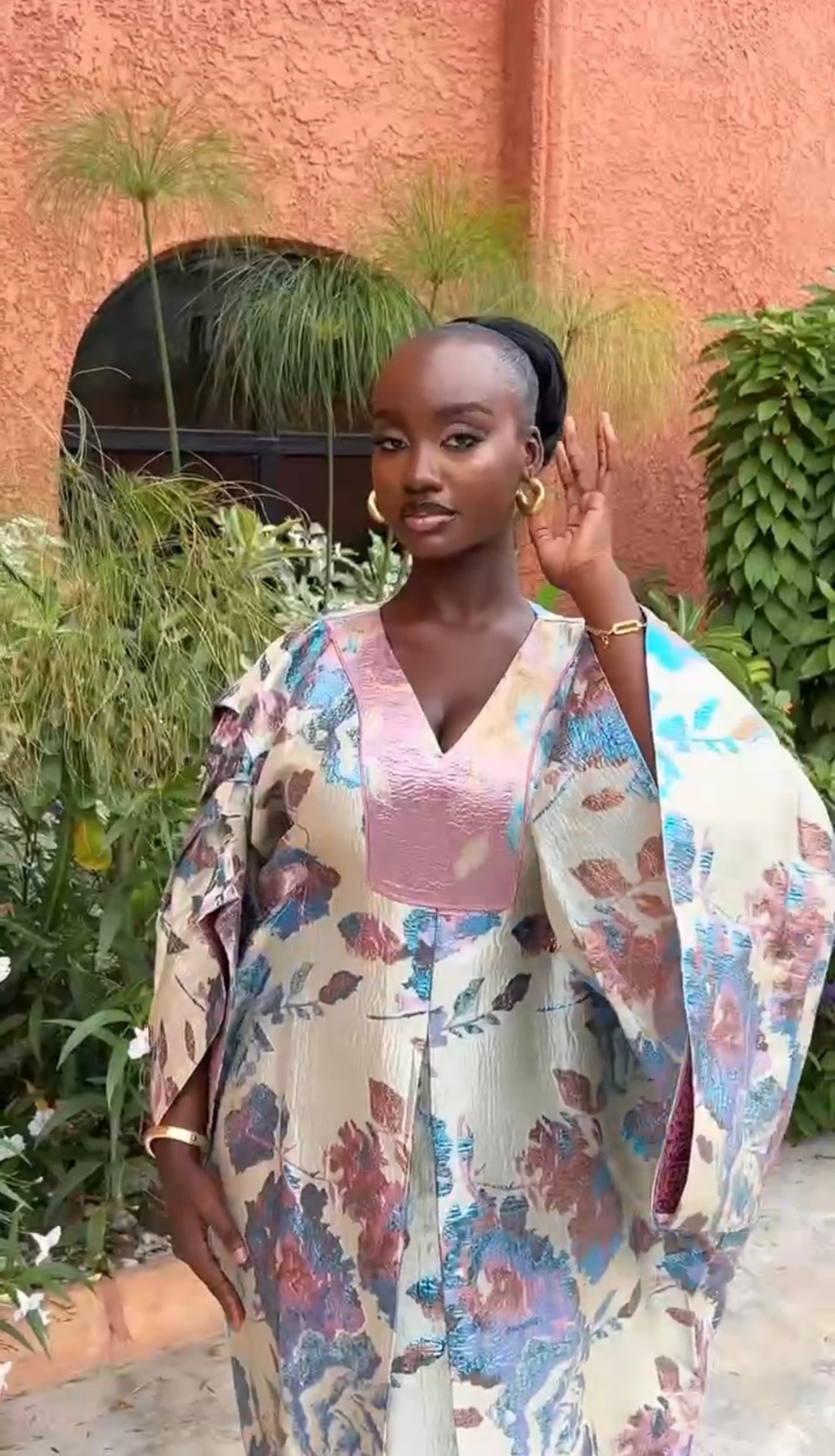 MISS KOA HANDCRAFTED CAFTAN BOUBOU – LUXE FLORAL PASTEL BROCADE ELEGANCE