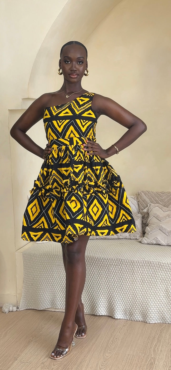 OPOKUA AFRICAN TRIBAL PRINT MINI DRESS