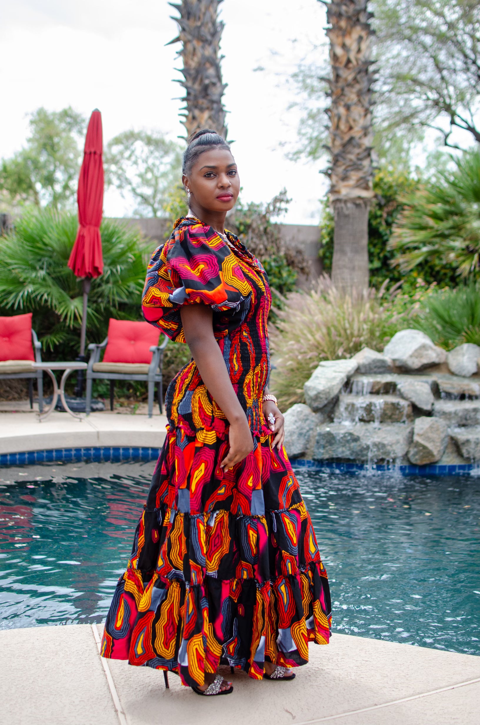 african print formal dress OHEMAA Women's African Print Dress. African Print Smocked Dress. Afric – Serengeti By Koa