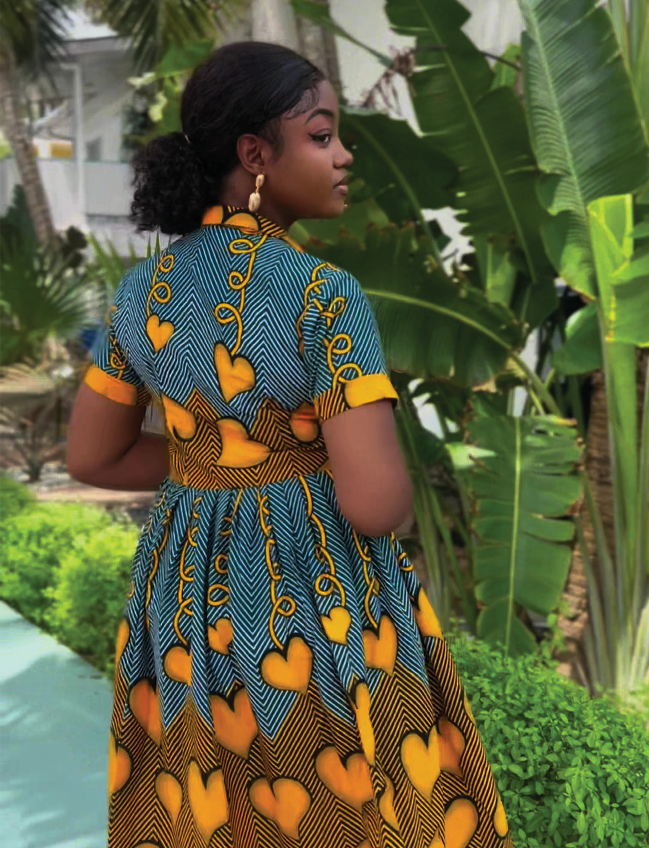 ANN AFRICAN ANKARA PRINT VINTAGE STYLE DRESS