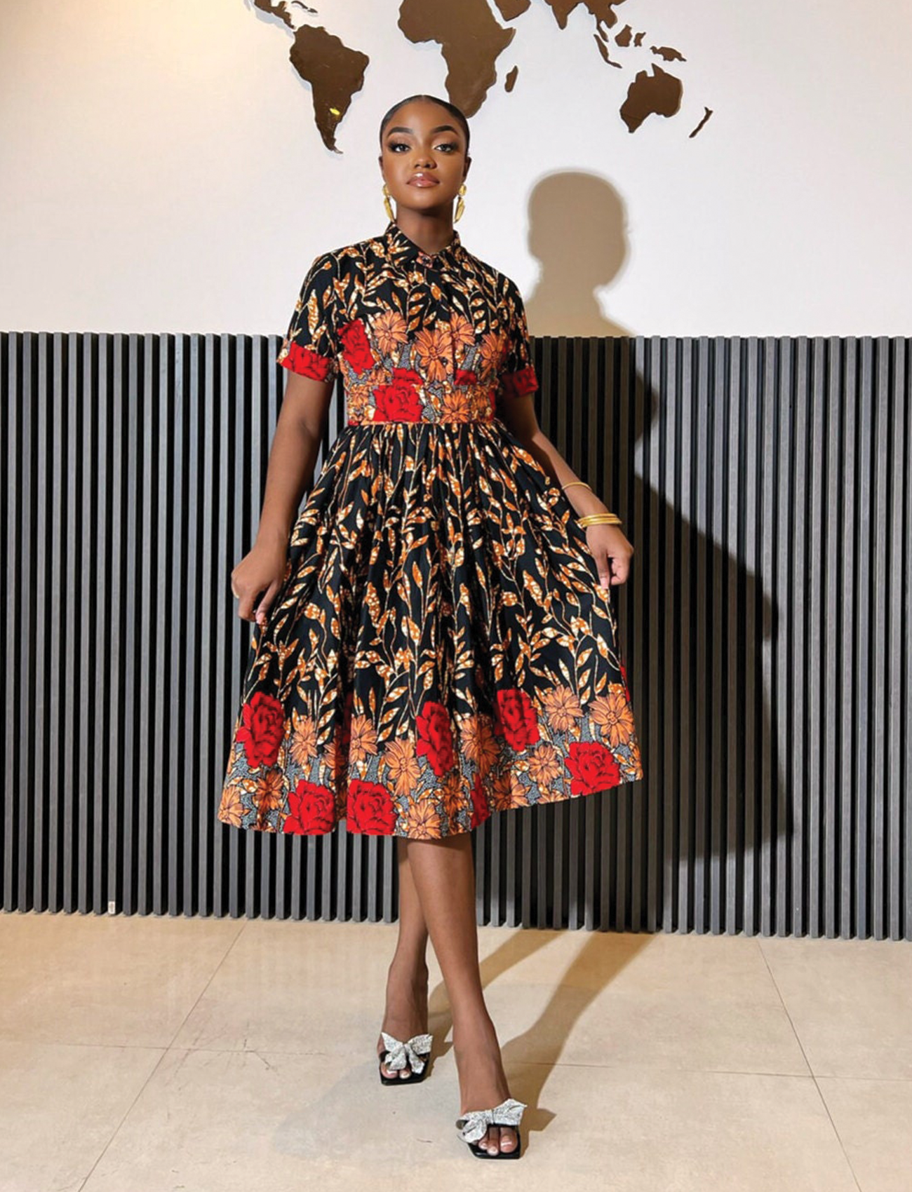 ANN AFRICAN PRINT VINTAGE STYLE DRESS