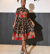 ANN AFRICAN PRINT VINTAGE STYLE DRESS