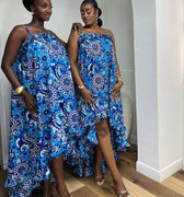 CHIDERA HI-LOW MAXI DRESS WITH RUFFLED HEM